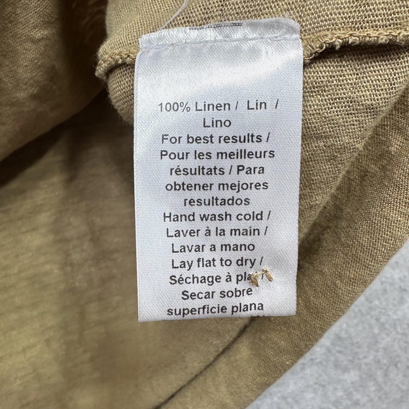 Peter Millar Greystone Polo Shirt Mens Large Beige Linen Crown Crafted Summer