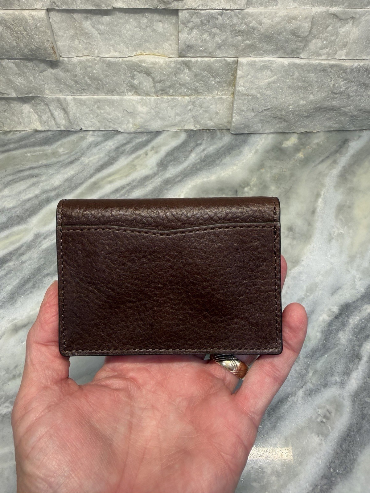 Trafalgar Pebbles Brown Leather Card Case Wallet New In Box