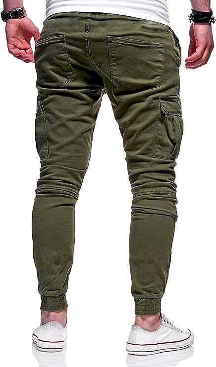 Men’s Casual Joggers Pants Sweatpants Cargo Combat Loose Sport Workout Trousers