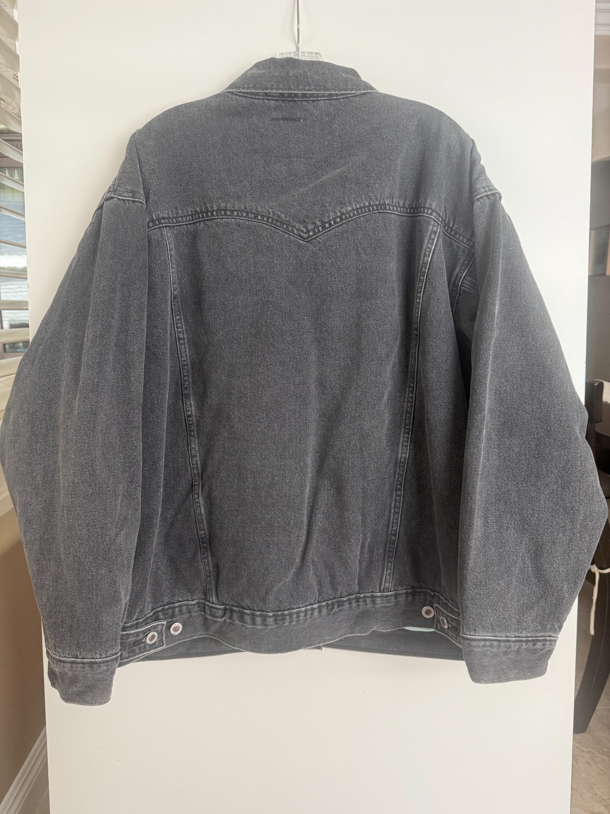 VTG 90s Levis SilverTab Mens Loose Fit Denim Trucker Jacket Washed Black XL