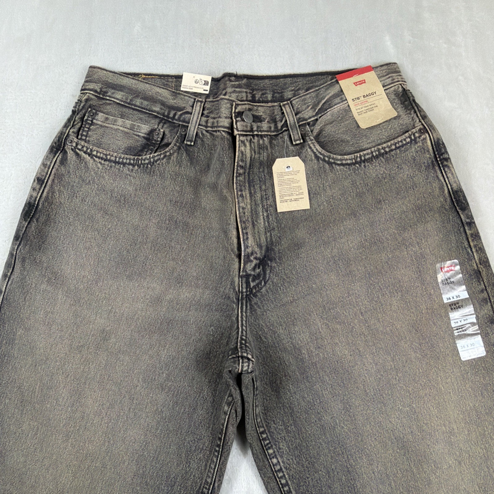 Levi’s 578 Baggy Denim Jeans Men’s Size 36×30 Gray Cotton Y2K