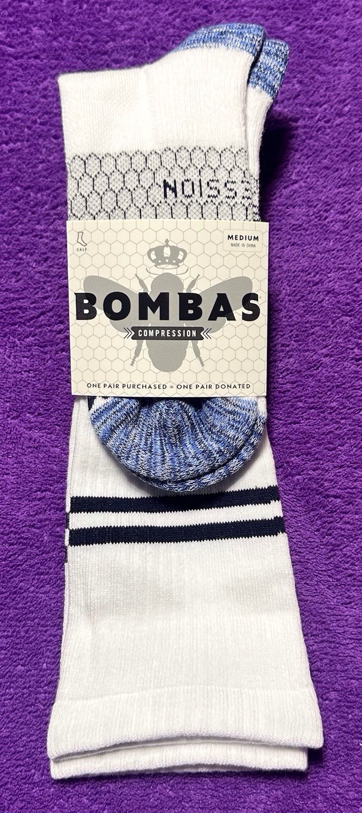 Bombas 1-Pack Unisex Everyday Compression Socks 15-20mm Multicolor Size Medium
