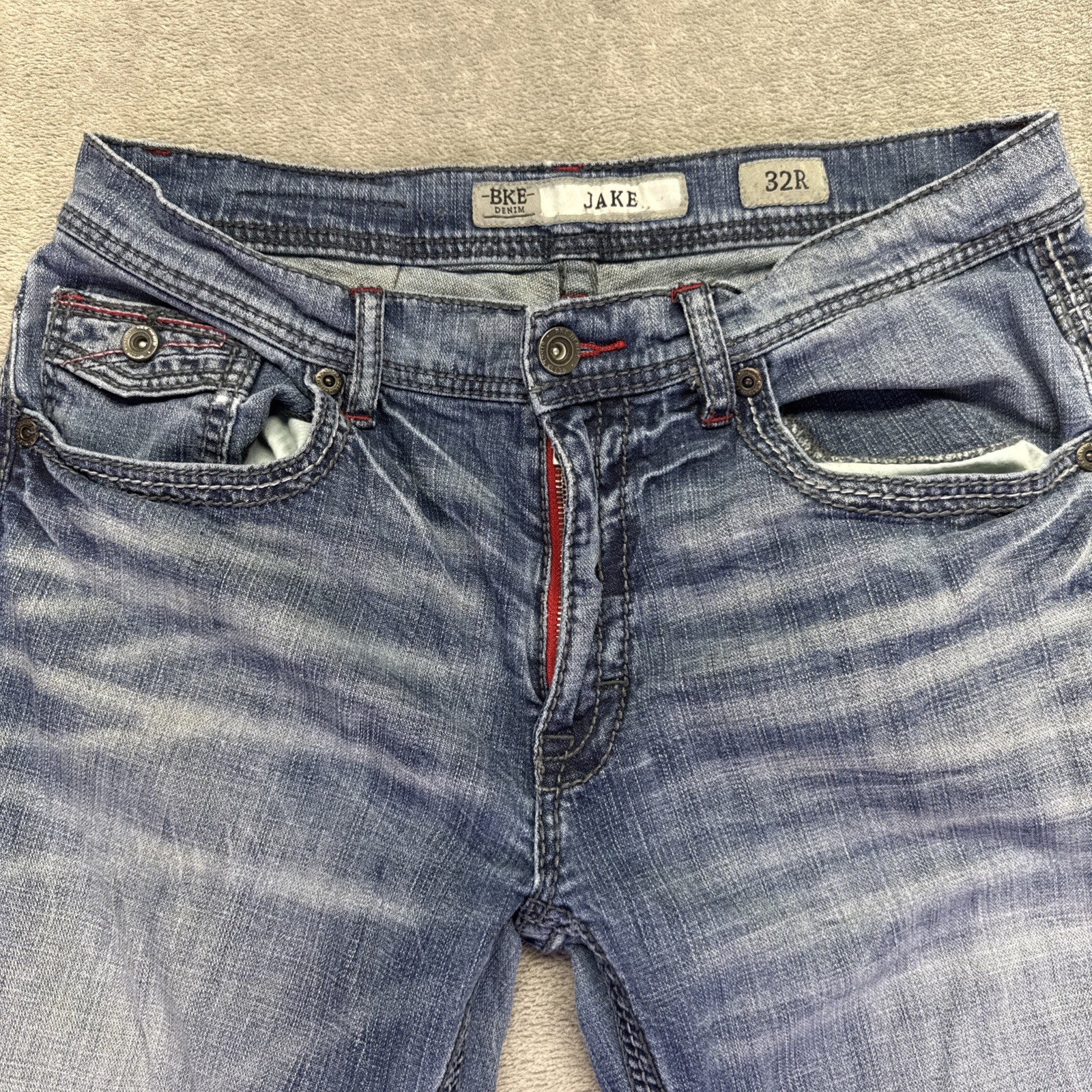 BKE JAKE Men’s Denim Blue Straight Leg Medium Wash Jeans 32R