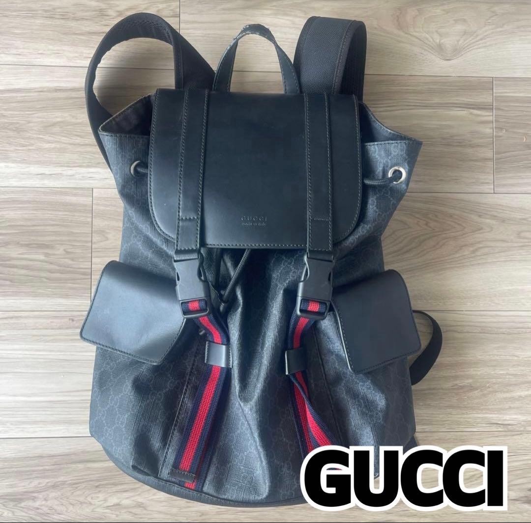 GUCCI Backpack Black Gift Present 0611b
