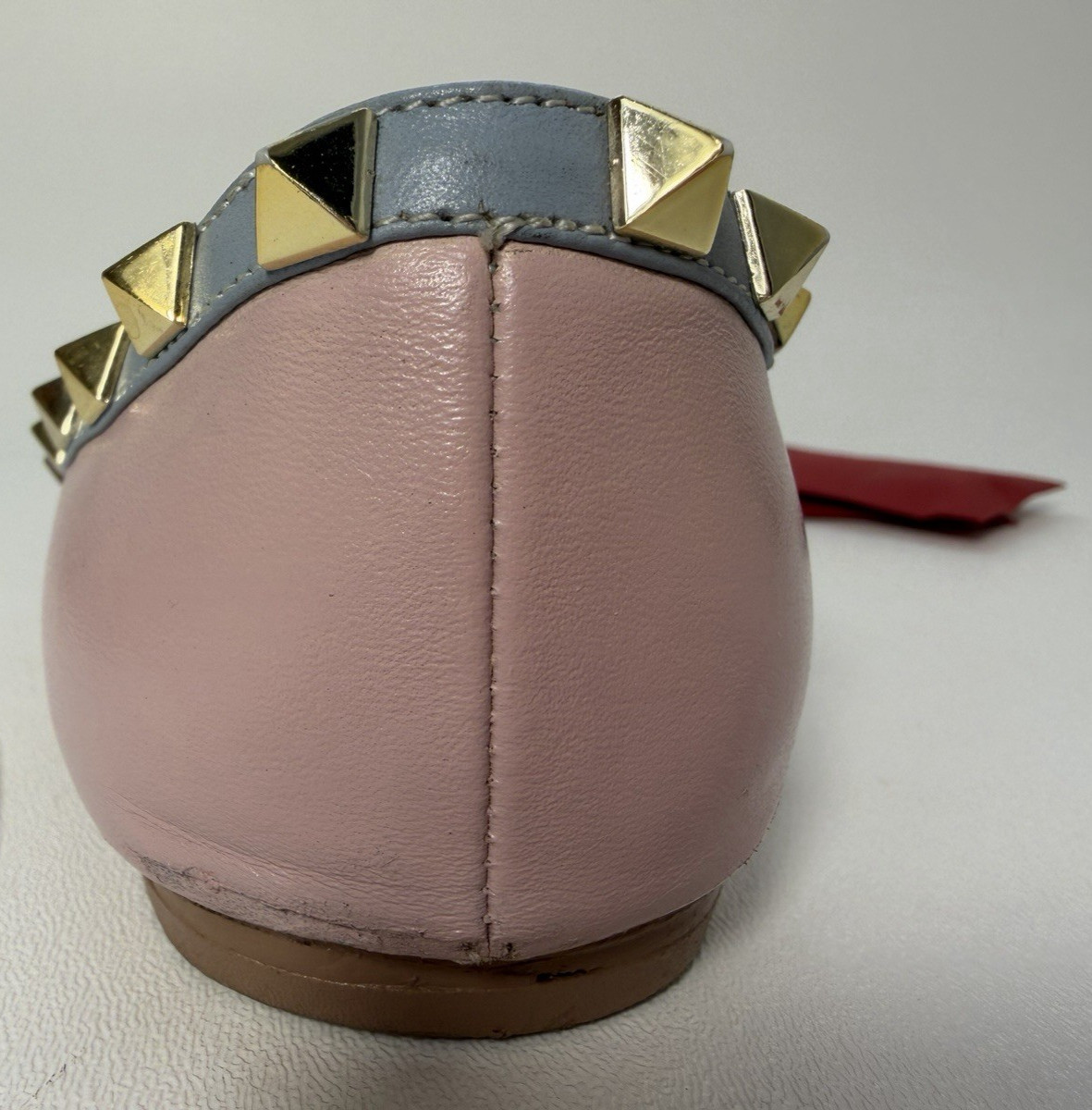 Valentino Garavani Pink Leather Rockstud Studded Pointed Toe Ballet Flats US 8