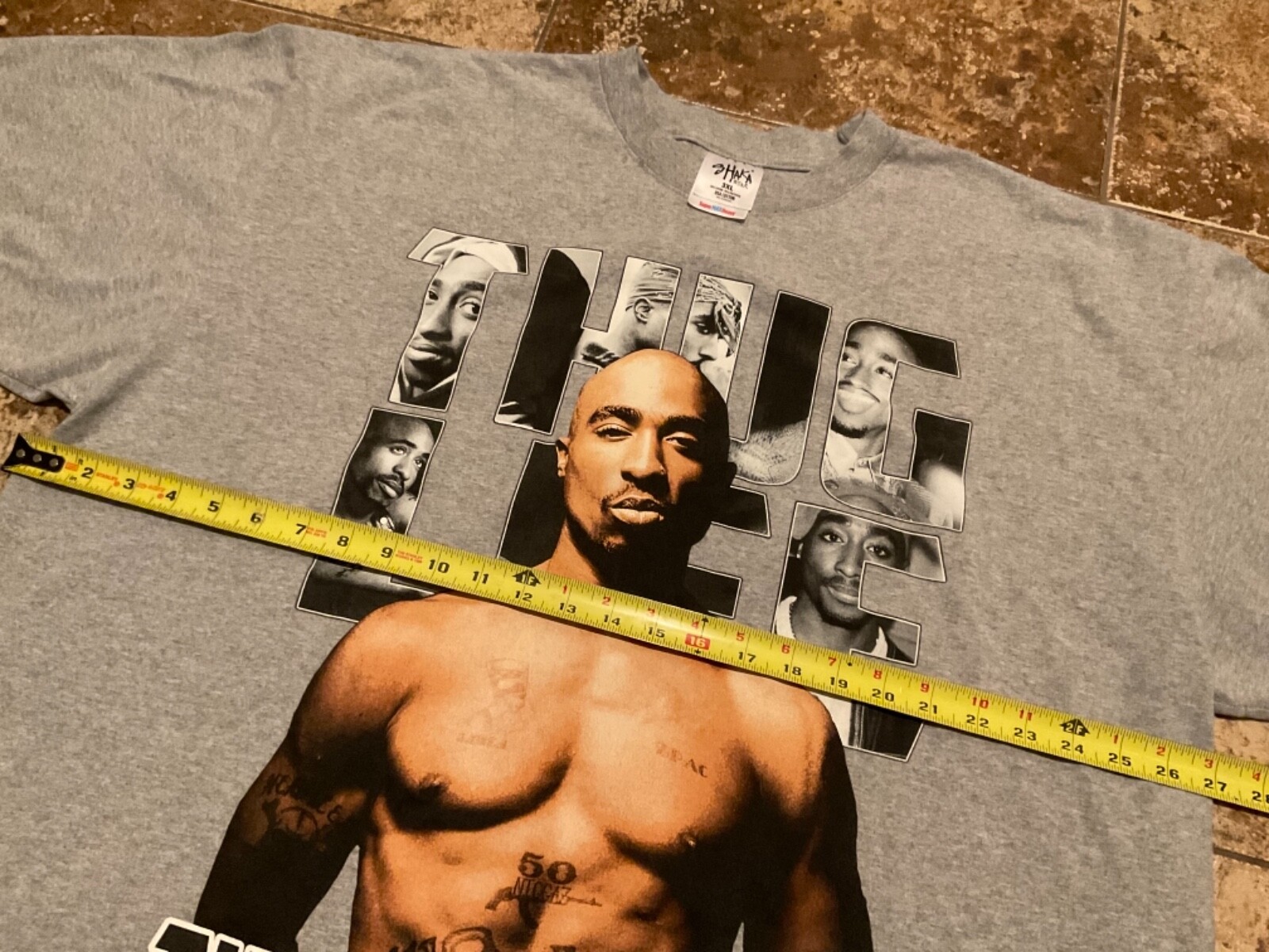 SHAKA WEAR TUPAC THUG LIFE GRAPHIC T-SHIRT ( MENS 3XL ) DOUBLE-SIDED PREOWNED