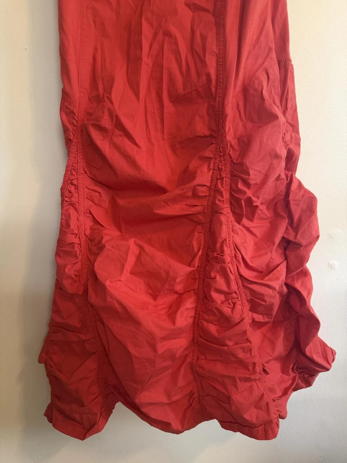 XCVI Sleeveless Tunic Ruched Midi Bubble Cotton Parachute Dress 3135 sz L New