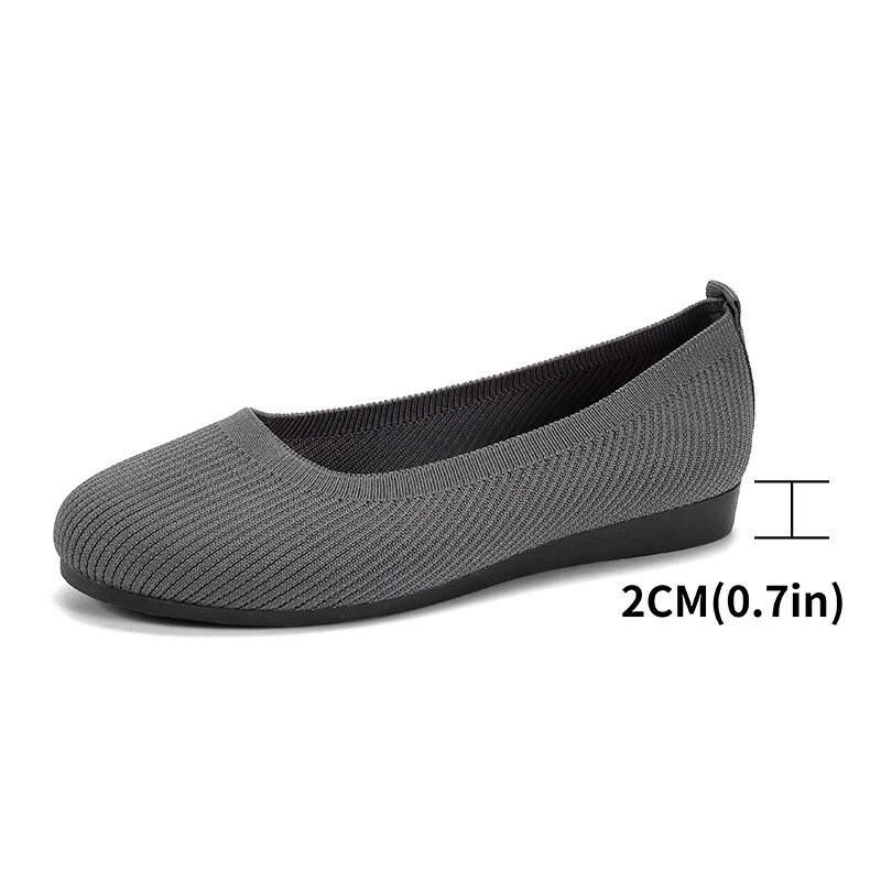 Women’s Ballet Flat Dressy Casual Knit Shoes Slip On Round Toe Women Mesh Flats
