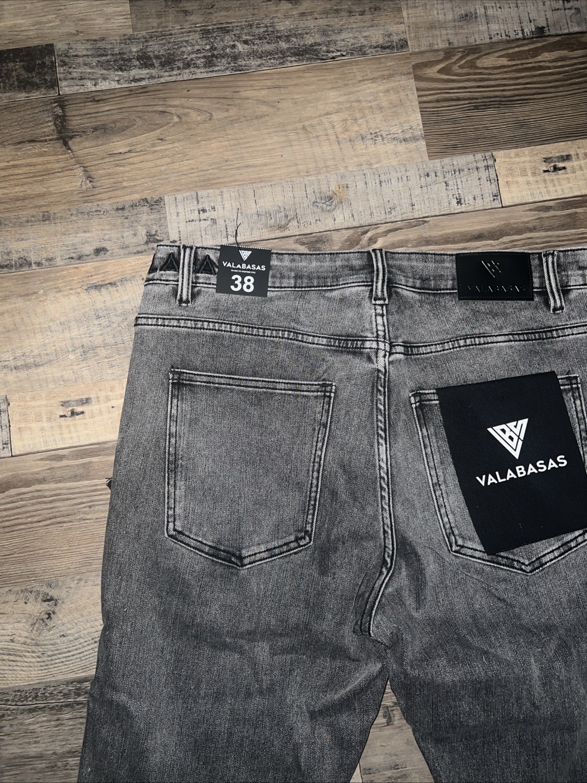 VALABASAS Stretch Slim Fit Denim Jeans 5-Pocket GREY color Men’s size 38
