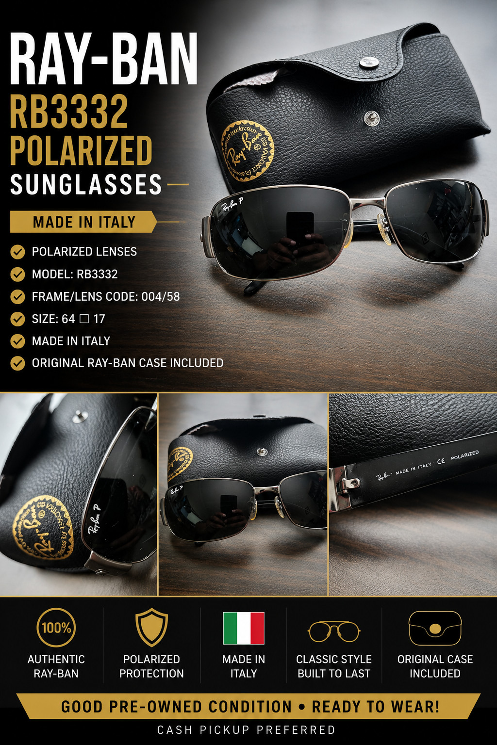 Ray-Ban RB3332 Polarized Sunglasses