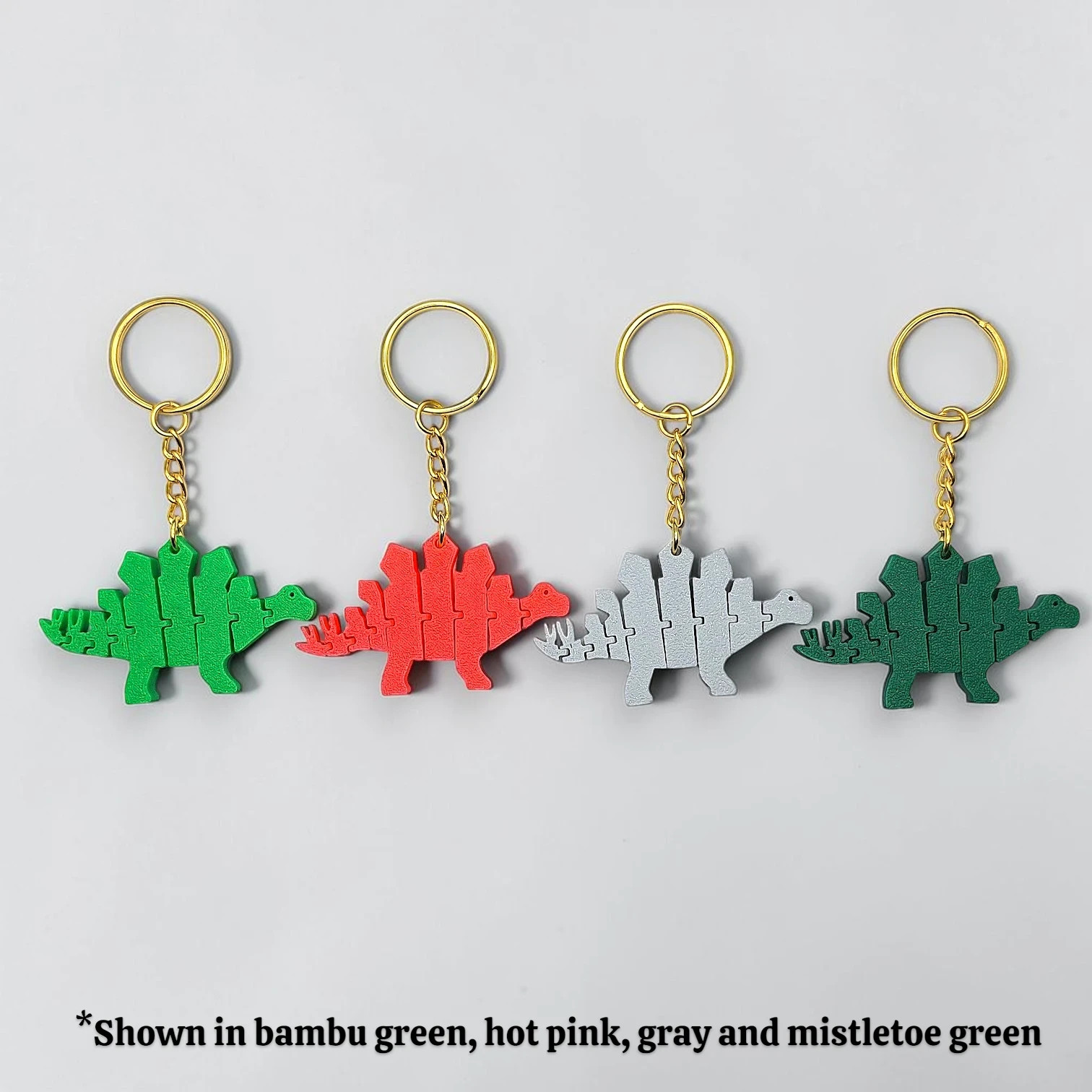 Dinosaur Keychains (1-500) Handmade Articulated Stegosaurus Charm Dino Favor Lot