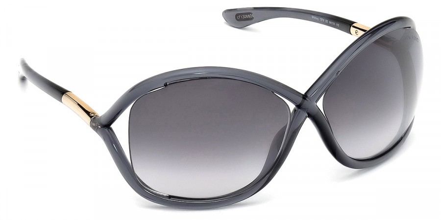 New Tom Ford Women Geometric Sunglasses FT0009 0B5 Shiny Dark Gray / Smoke 64mm