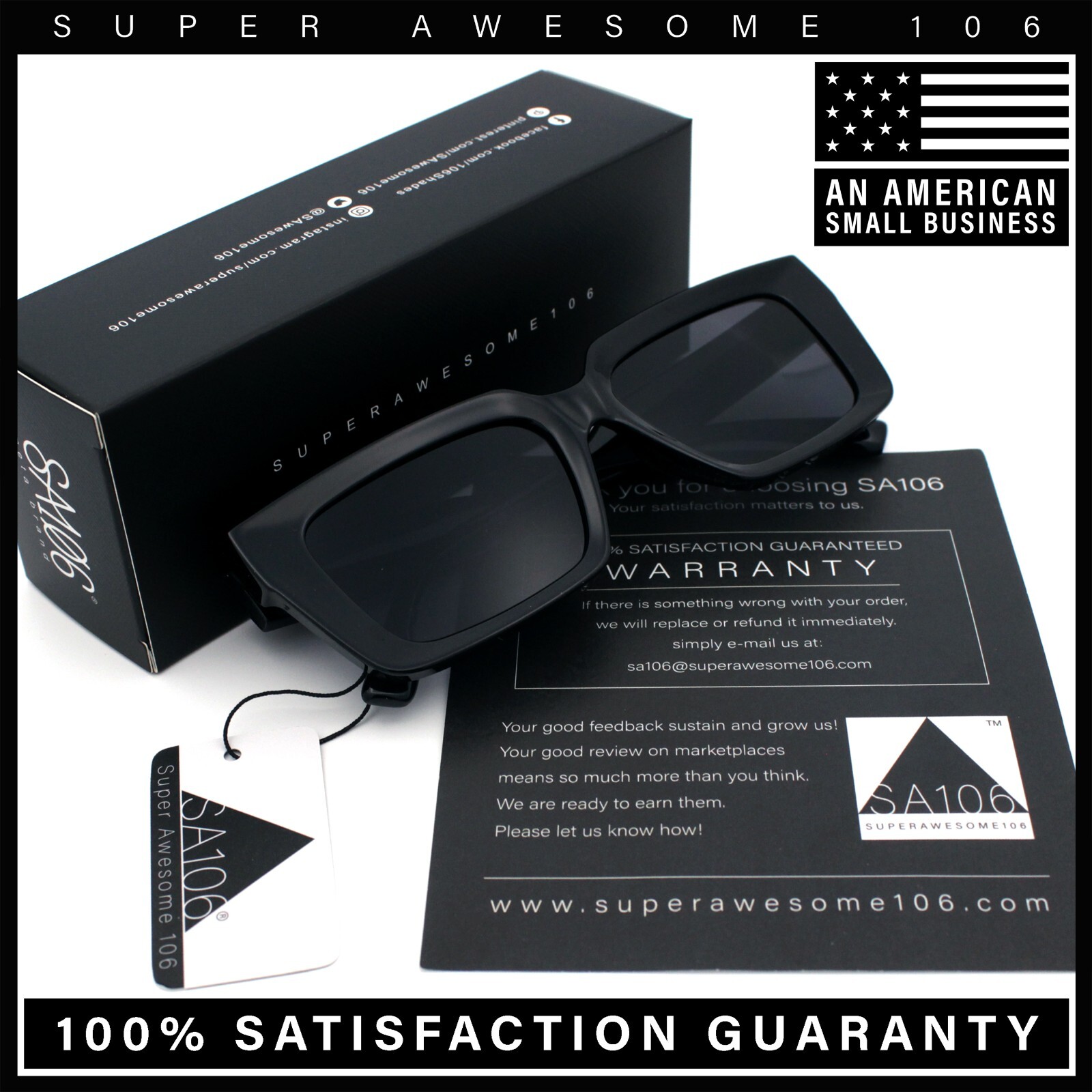 Retro Hipster Thick Beveled Frame Horn Rim Square Rectangle Sunglasses