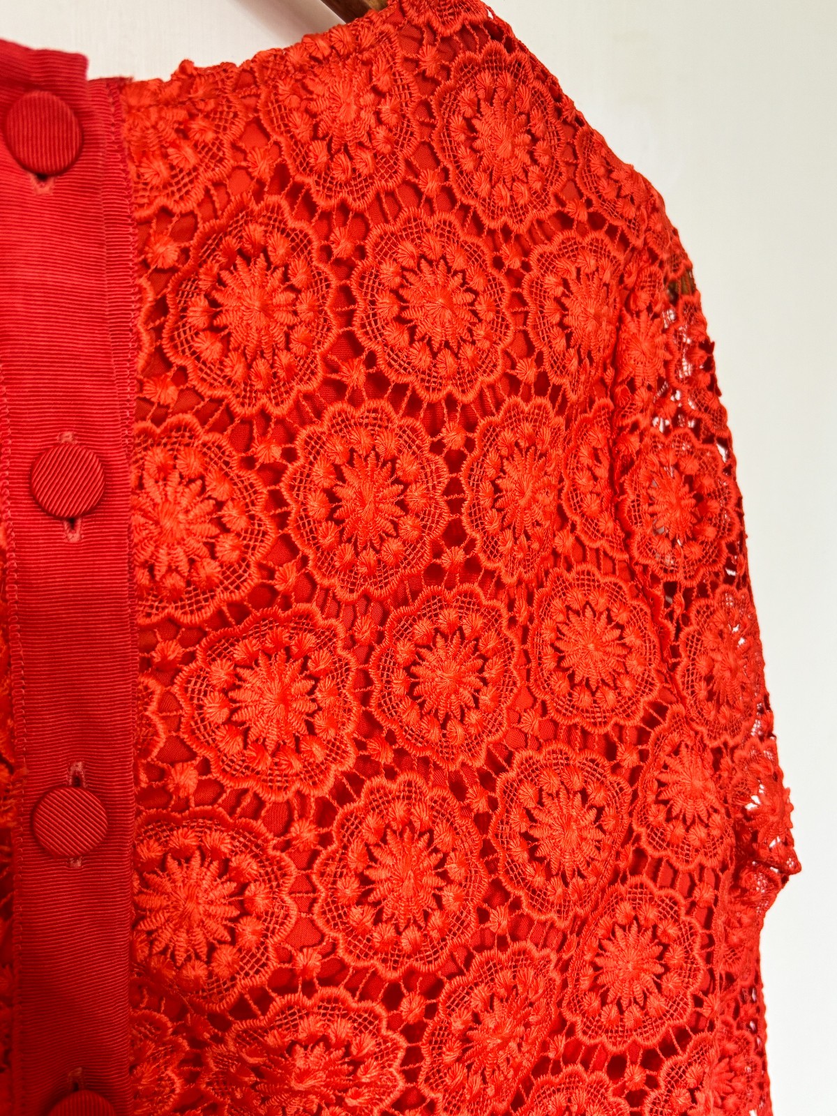 M&S Collection Orange Lace Top Womens Size 10 – Smart Blouse Boho Bold Summer
