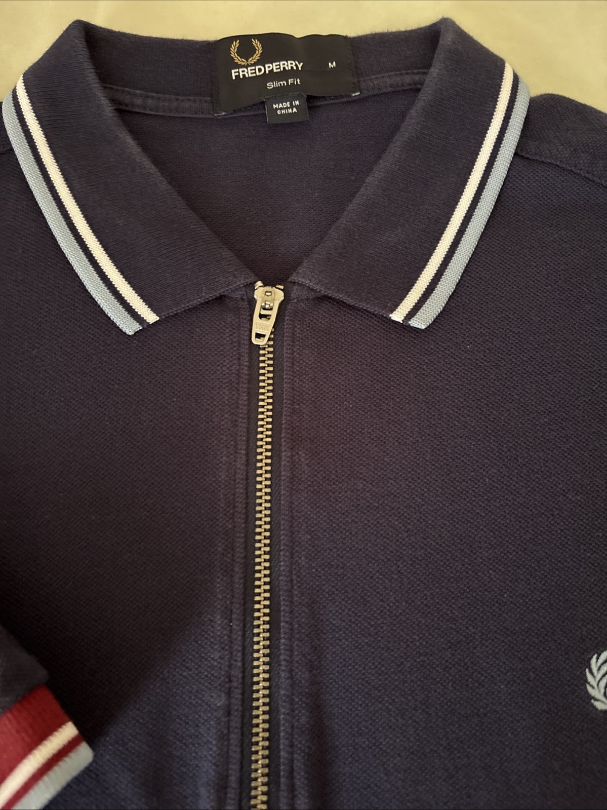 Fred Perry Polo Shirt, Half Zipper, M Slim Fit