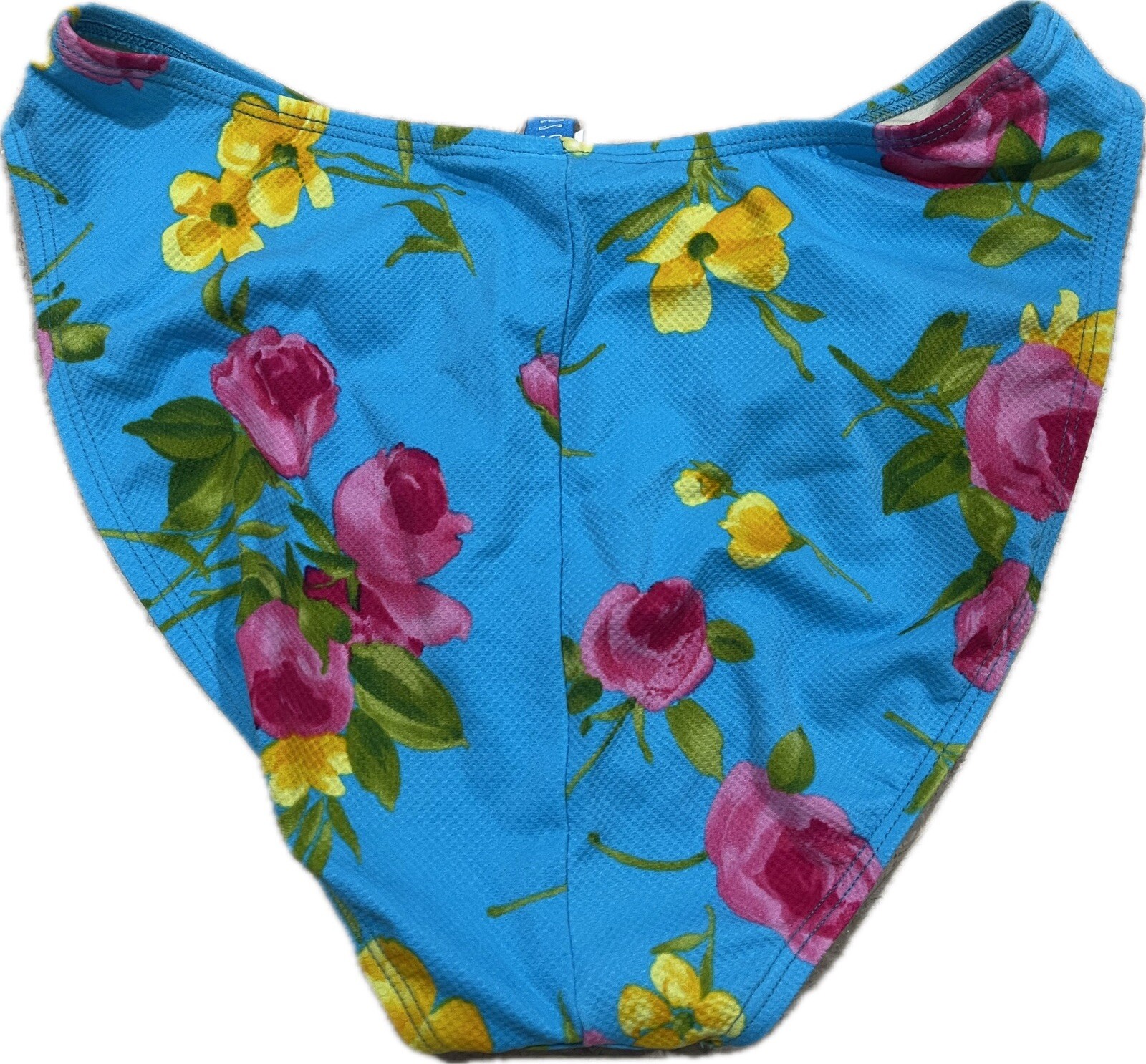 Sessa Neon Blue Floral Padded Bikini High Cut Waist Bikini Swimsuit Size 14 NWT