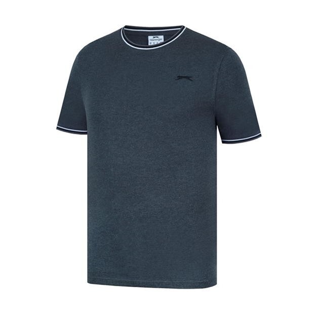 Mens Slazenger 100% Cotton Tipped Crew Neck T Shirt XS S M L XL XXL 3XL 4XL BNWT