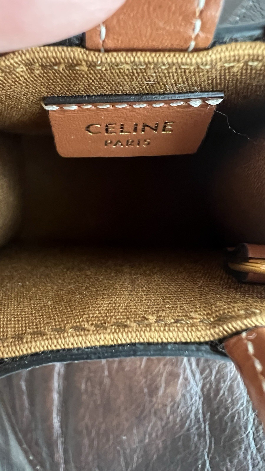 Celine Triomphe Micro Vertical Cabas Bag Charm Keychain Preloved