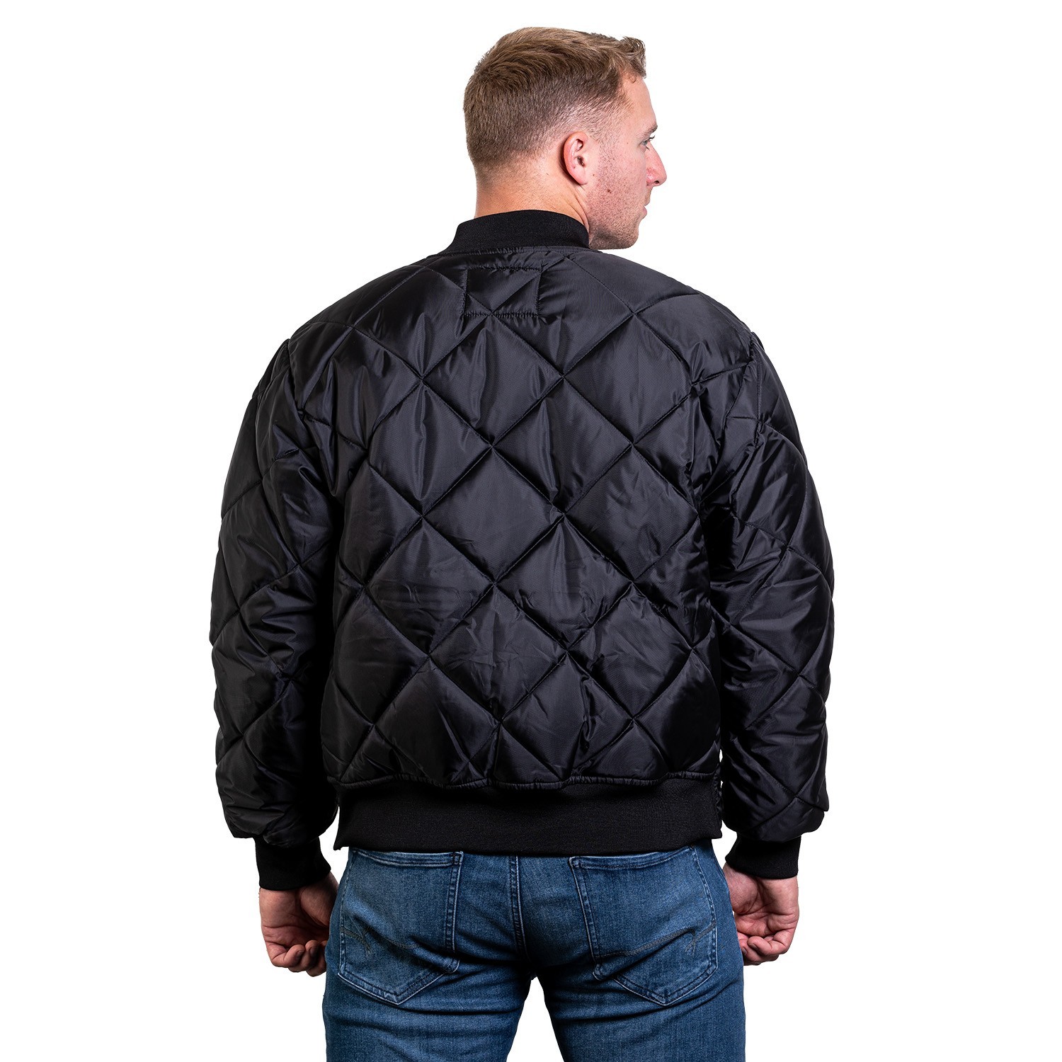 NEW Embroidered GAME Apparel Men’s 1221-J The Bravest Diamond Quilt Jacket Navy