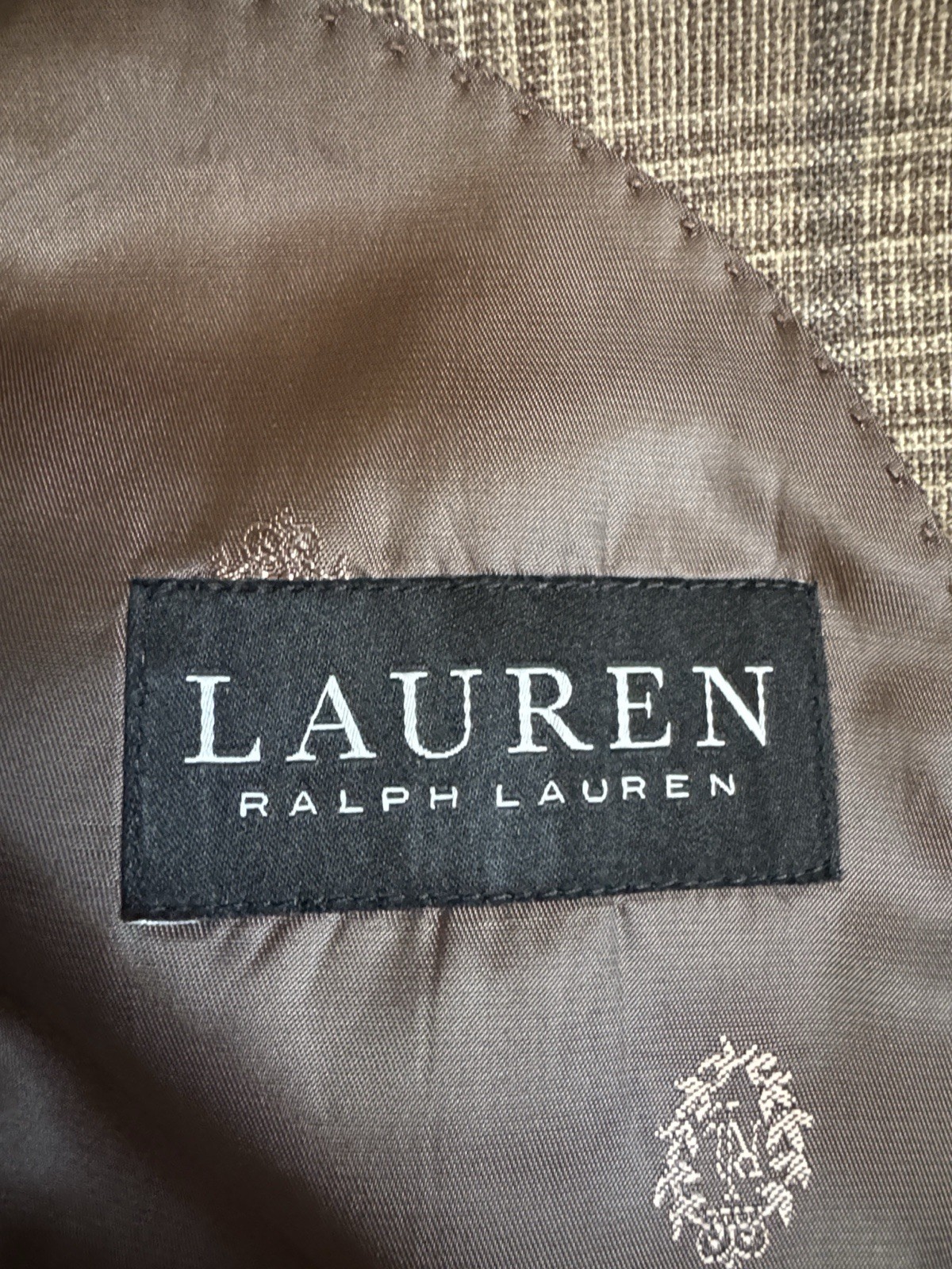 Lauren Ralph Lauren Men’s Plaid Blazer in Tan and Brown 44R