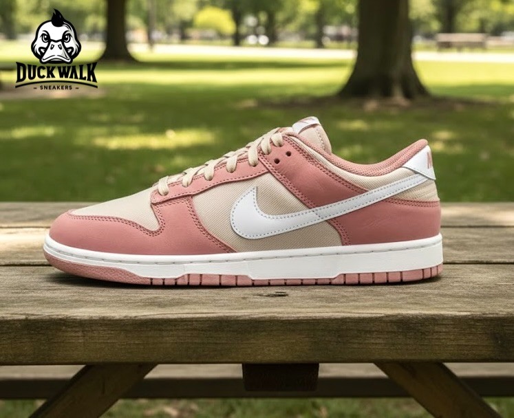 Nike Dunk Low Retro PRM Shoes Red Stardust Pink White Tan FB8895 601 Multi Size