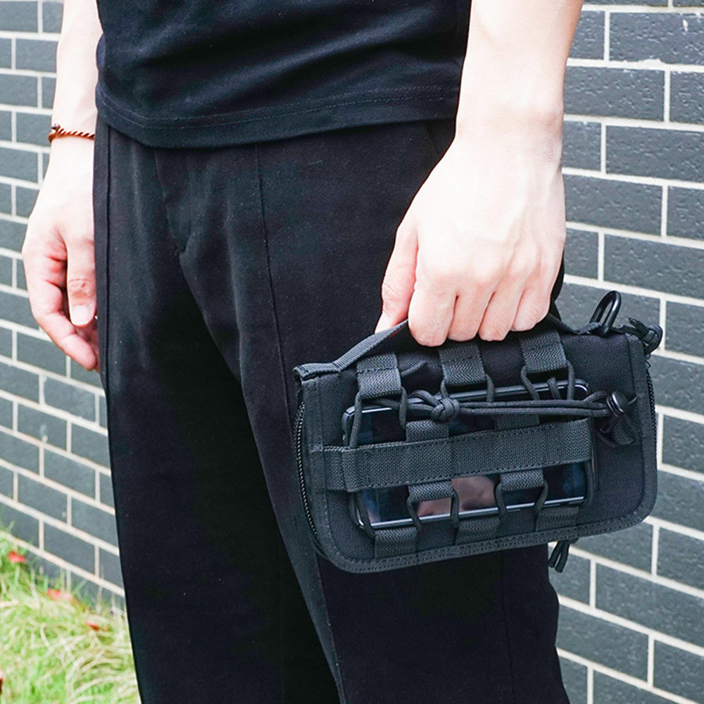 Tactical Clutch Wallet Long Card Holder Case Phone Pack Multi-Functional Handbag