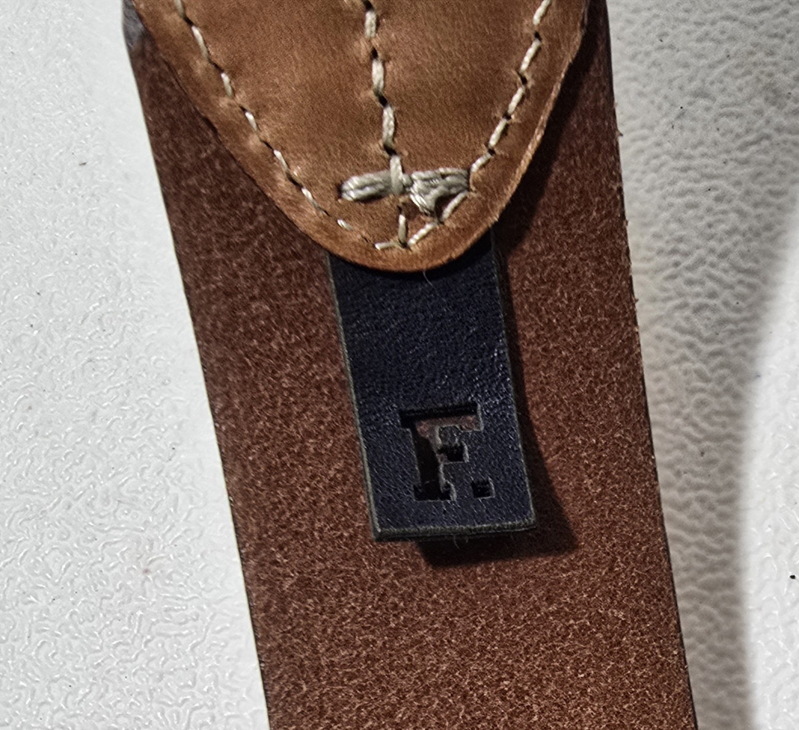 Faconnable Calf Leather Belt Brown 100cm/40 in Ant Silverplate Buckle Made Italy