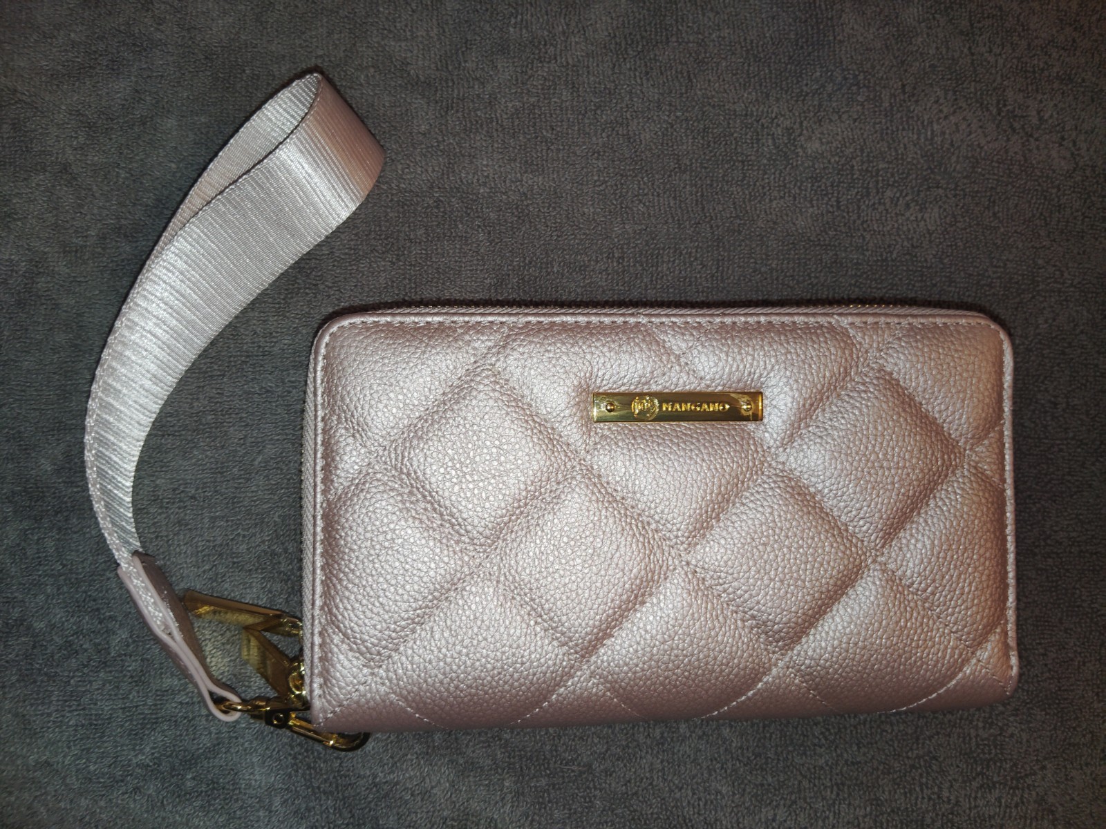 Joy Mangano Quilted Wristlet Wallet Zip Around with Strap