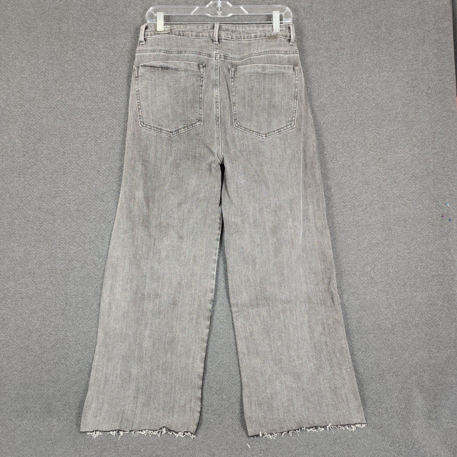 Tractr High Rise Straight Patchwork Jeans Gray Raw Hem Women’s 8 29
