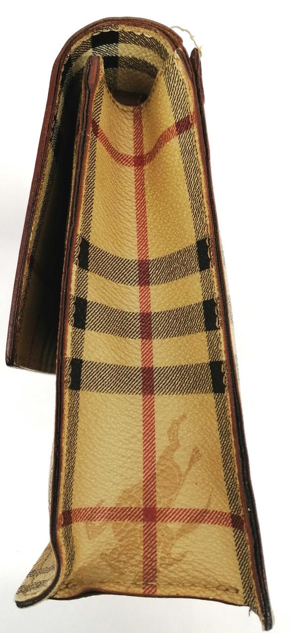 BURBERRY Check Pattern Clutch Bag 10.6 inch