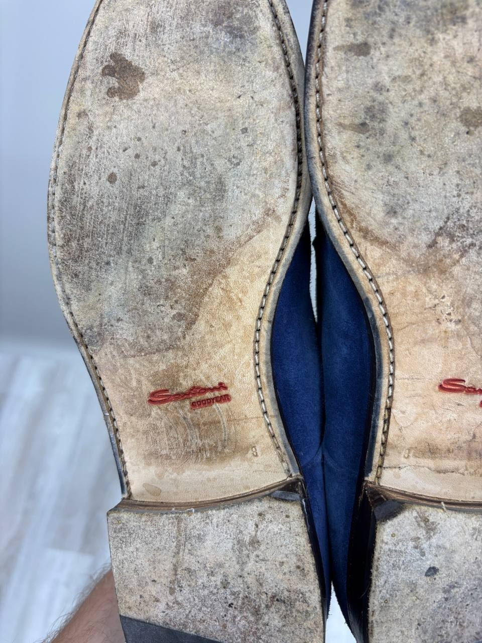 Mens shoes Santoni Size 8 Color Blue Duties Paid (USA)