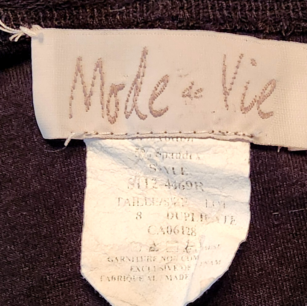 Womans Mode de Vie Long Charcoal Hooded Sweatshirt 2 Way Zip Up sz 8 Thumb Holes