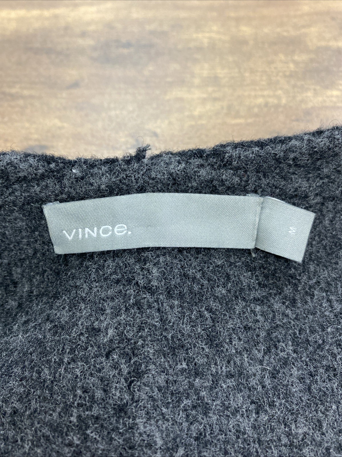 Vince Wool Blend Knee Length Shell Coat Dark Gray Size M NWOT