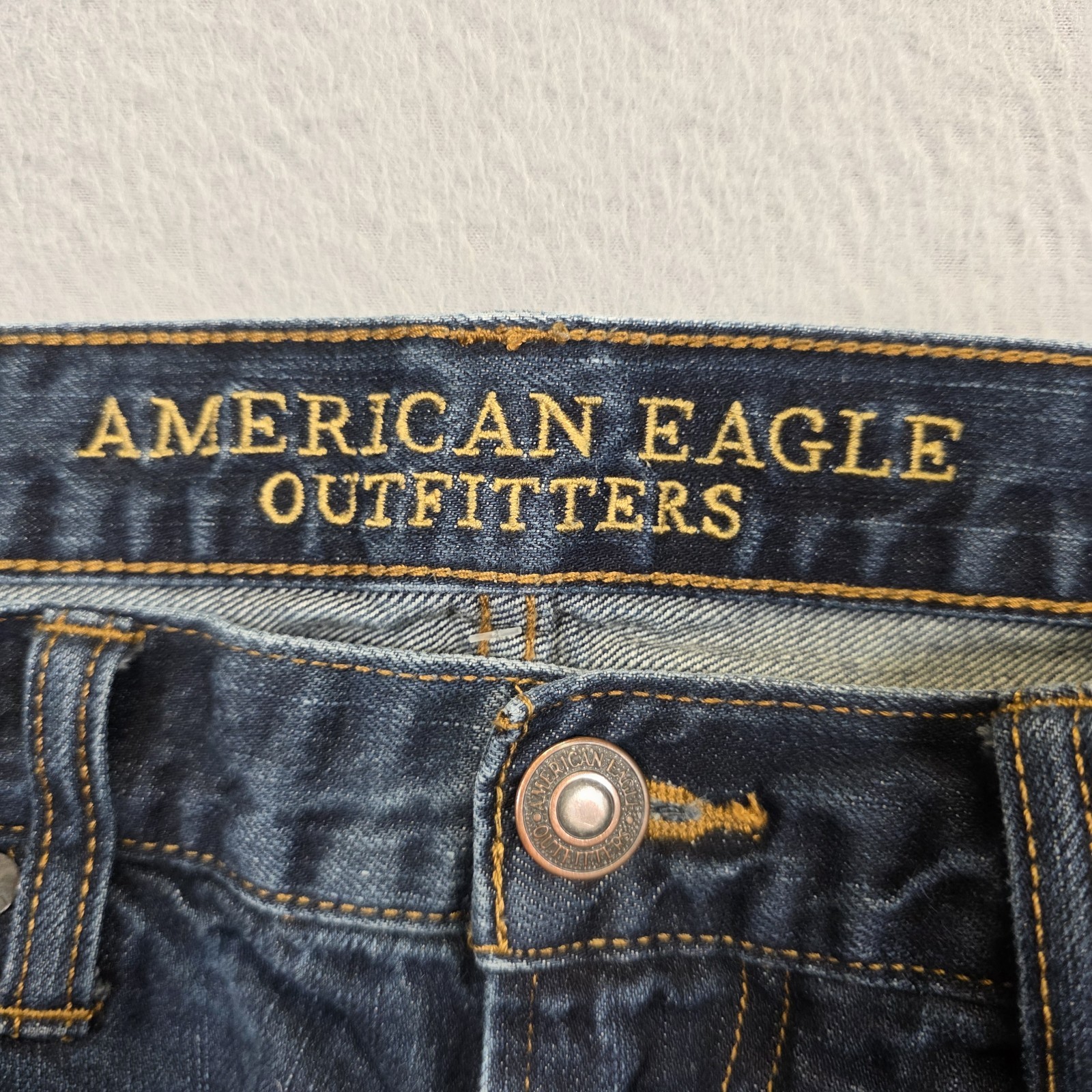 American Eagle Jeans Mens 32×32 Blue Original Straight Cotton Dark Wash Denim