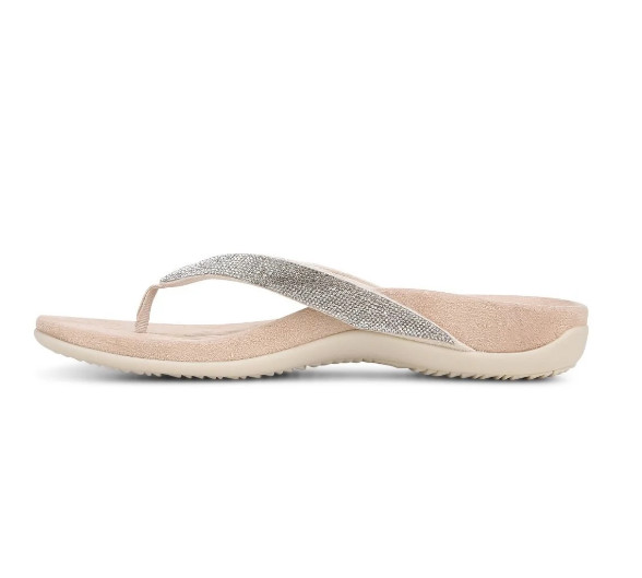 VIONIC Women’s Dillon Shine Toe Post Sandal, Cream (NEW WT)