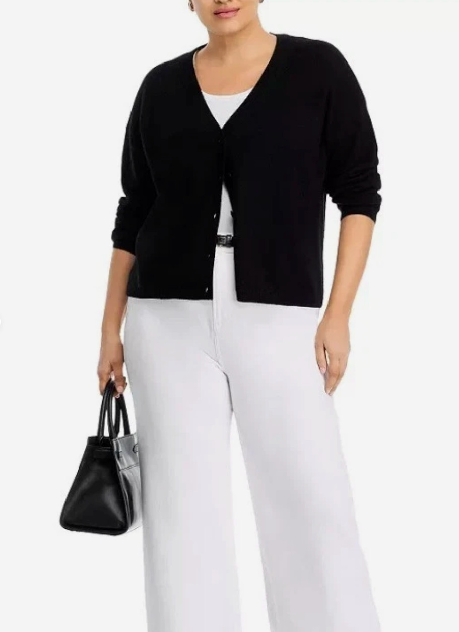 C by Designed Brand Women’s Cashmere V Neck Cardigan Black Size XXL 00021