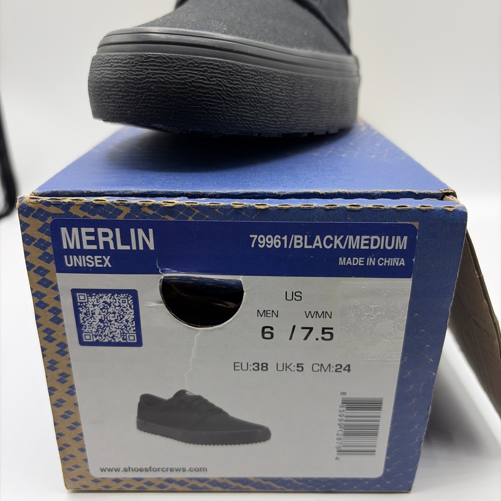 Shoes For Crews Merlin Work Shoe ,Slip Resistant, Water Resistant – Black Canvas