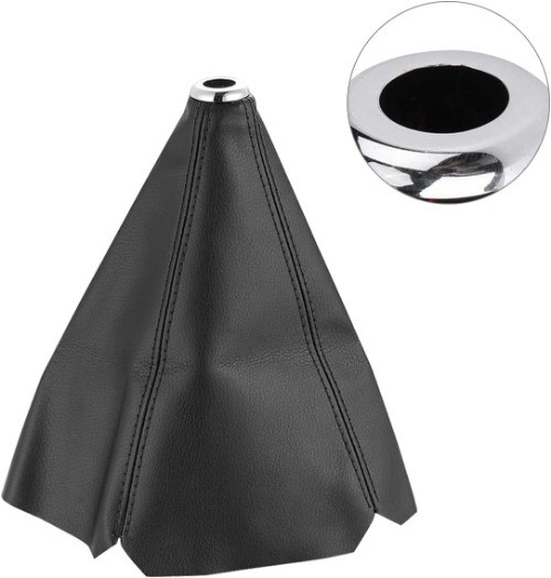 Gear Shift Boot Cover, Universal Leather Gear Lever Gaiter Protec Color: Black
