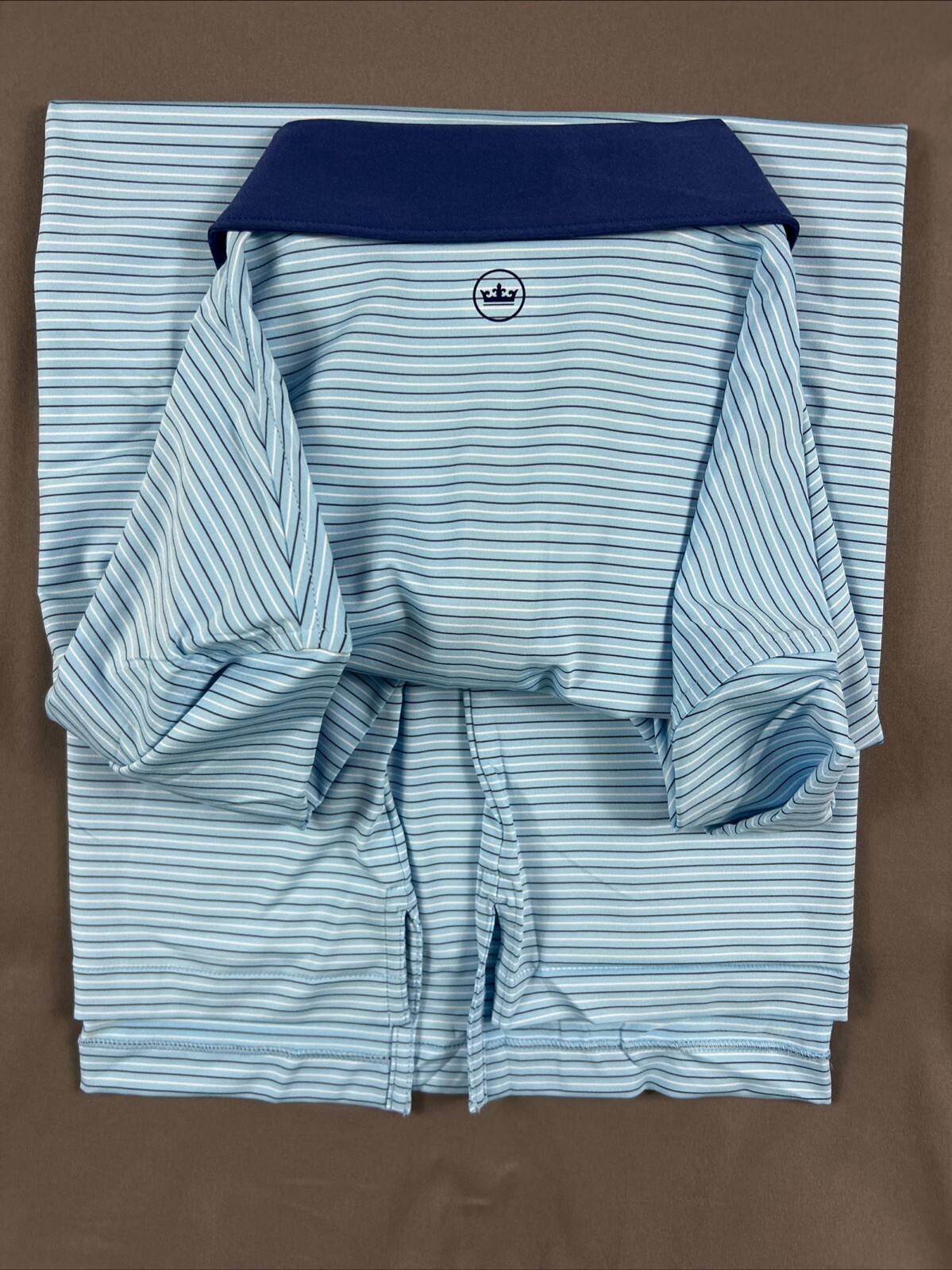 Peter Millar Golf Shirt Polo Pinehurst US Open Logo XXL Blue Striped Polyester