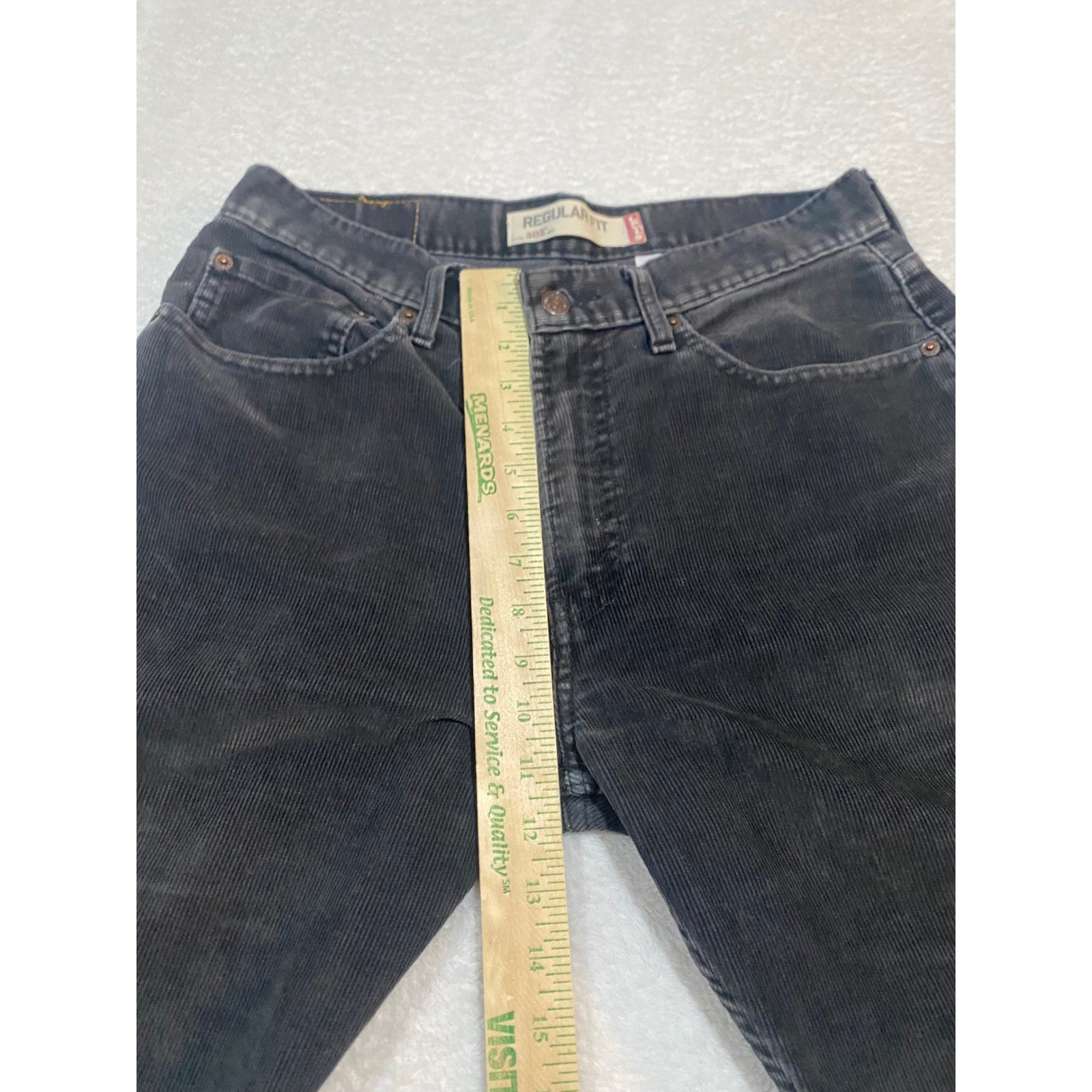 Levis 505 Regular Fit Corduroy Pants Mens 32×34 Charcoal Grey Faded Black