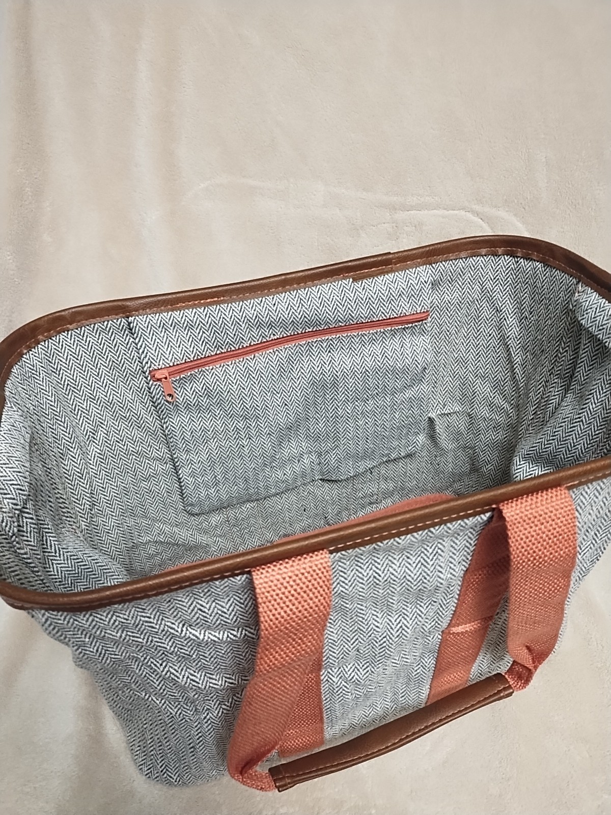 NEW Clevermade Collapsible LUXE Tote, Rose Herringbone – 20L