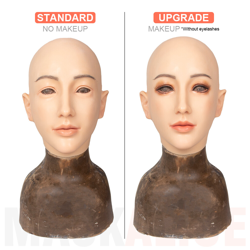 SHM Full Silicone Bodysuit Breast Form Head Mask Full Face Disguise Crossdresser