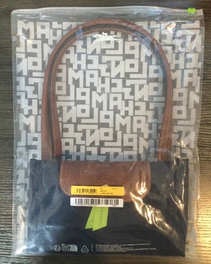 NWT Longchamp LE PLIAGE Large original Tote Bag shoulder leather Navy