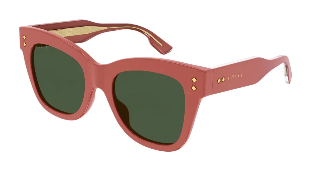 Gucci GG1082S Women’s Cat Eye Sunglasses Pink Gold Green