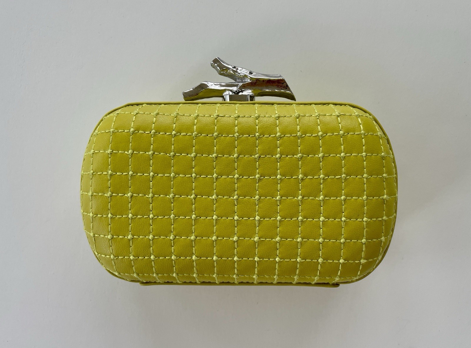 Diane von Furstenberg Lytton Quilted Clutch Chain Strap Citrine & Silver