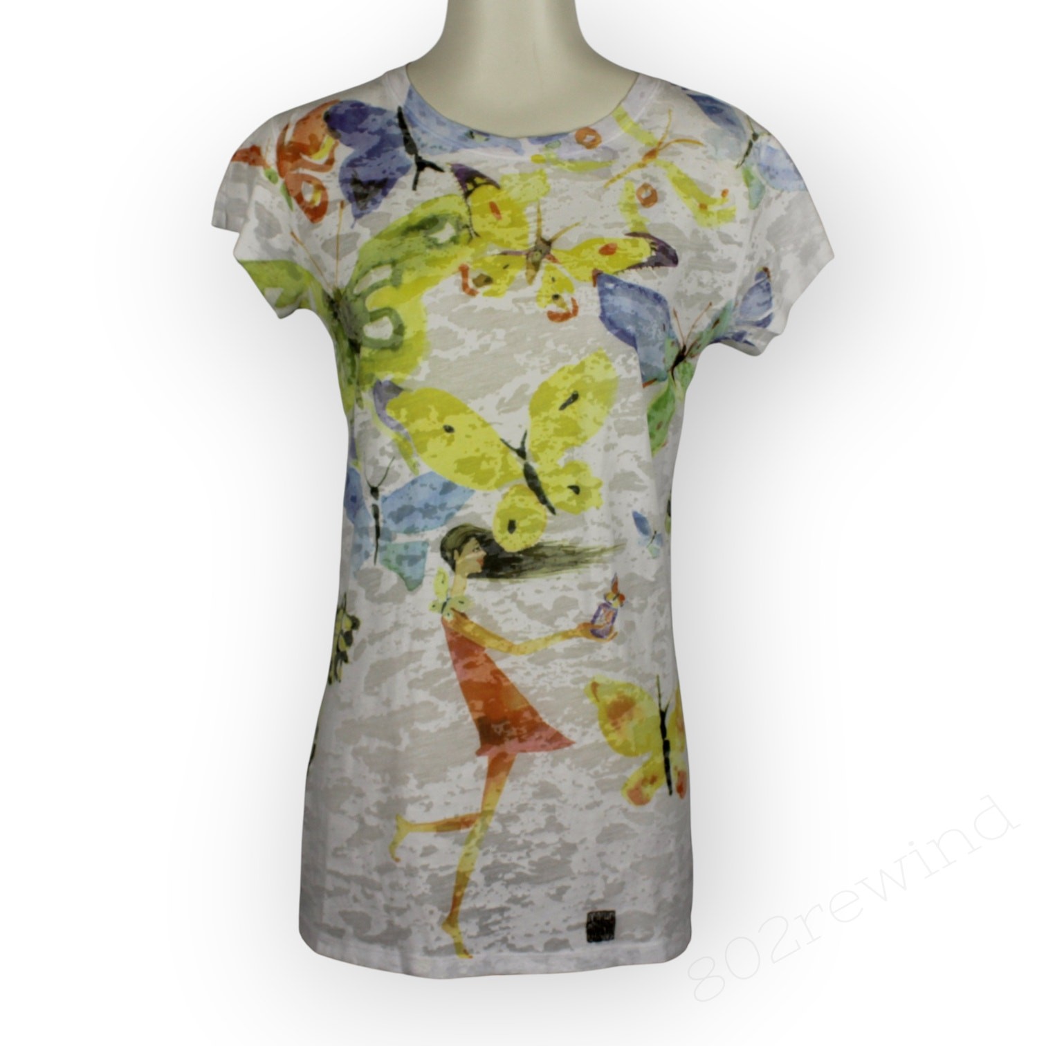 Masha Dyans Butterfly Dragonfly Union T Shirt XL Watercolor Graphic Slub