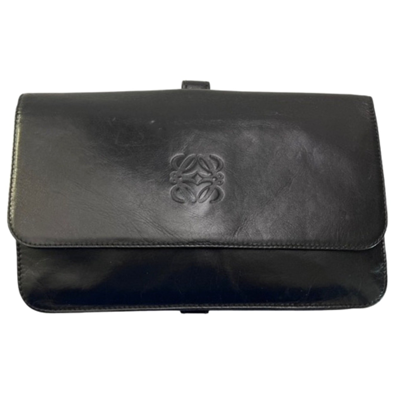 Loewe Anagram Clutch Black Leather Sleek Minimalist Spanish Designer Luxury