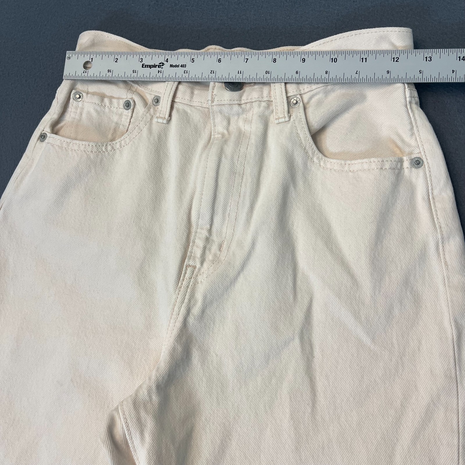 Levis Womens Size 26, 29L High Loose Taper Premium Jeans Big E Ivory White NWI