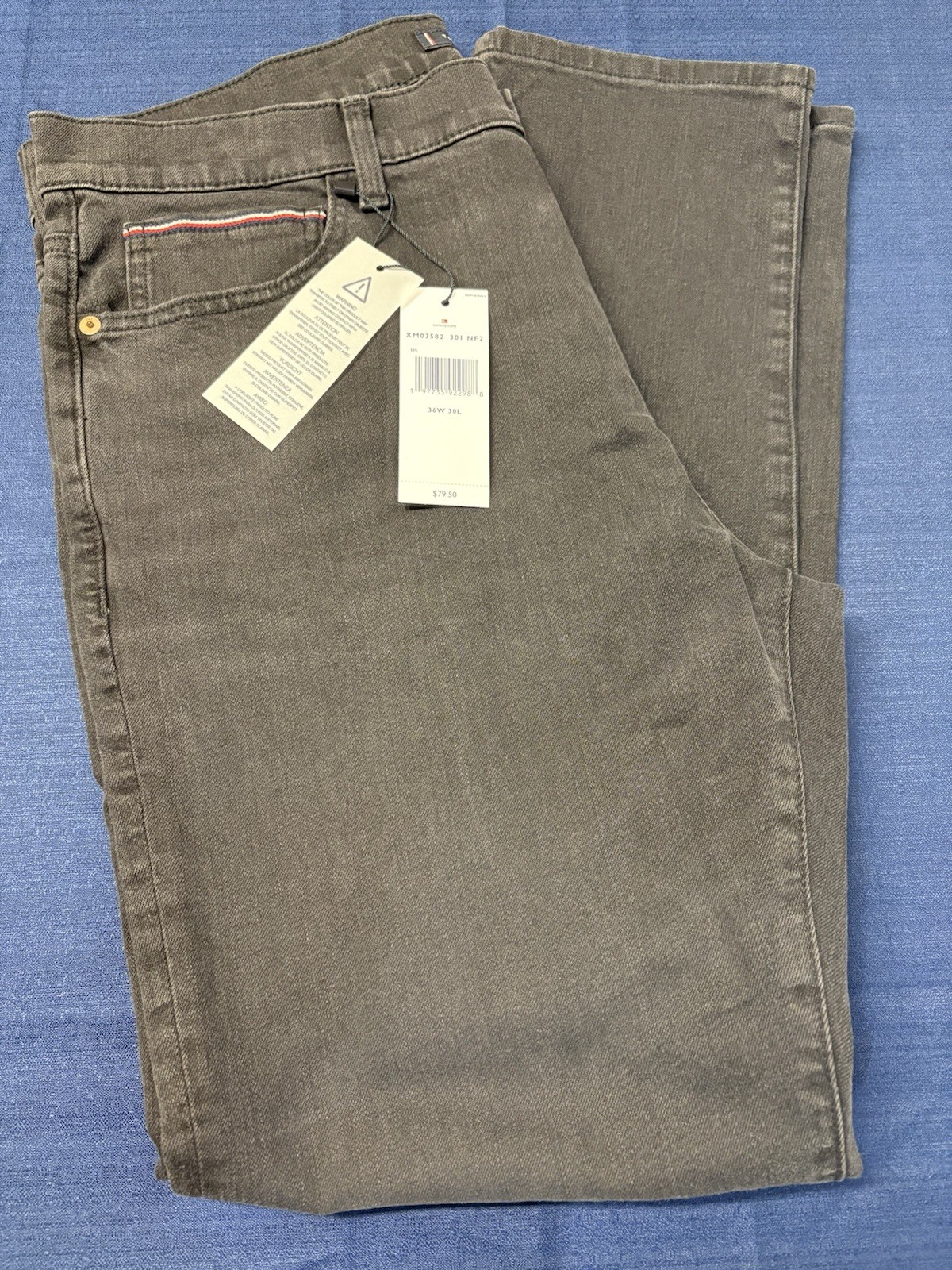Tommy Hilfiger Men’s THflex Slim Leg Black Jeans Size W36/30L New Pants