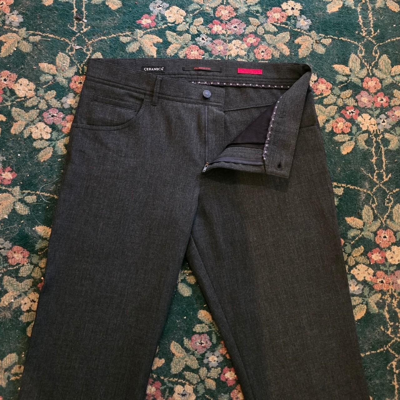 Alberto Ceramica Charcoal Grey Active 5 Pocket Style Chino Pants Straight Leg 32